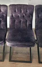Grijze velvet look like richmond stoelen, Ophalen, Zo goed als nieuw, Grijs