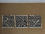 3 Houten Wandpanelen 58x58, Huis en Inrichting, Woonaccessoires | Wanddecoraties, Ophalen of Verzenden, Zo goed als nieuw