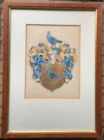 Familiewapen, stadswapen, wapen, heraldiek, oud, vogel, Antiek en Kunst, Ophalen of Verzenden