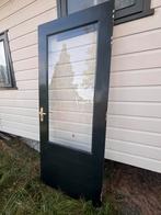Hardhouten deur met glas, Ophalen, Gebruikt, 80 tot 100 cm, 200 tot 215 cm