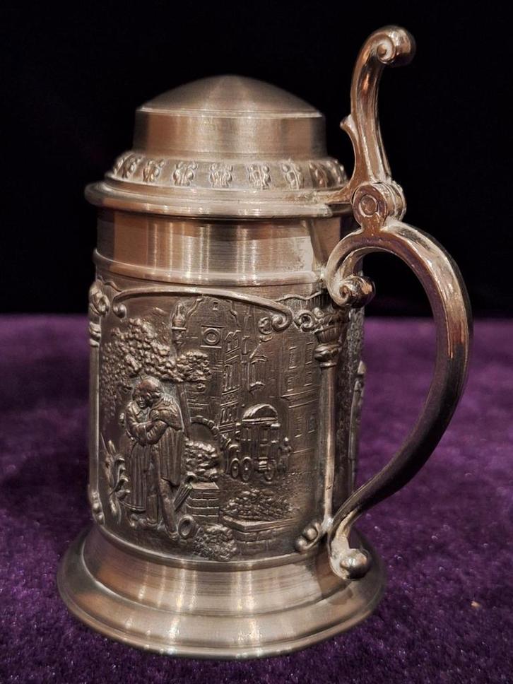 Artina SKS Miniatuur Bierpul Carl Spitzweg Biedermeier, Antiek en Kunst, Antiek | Tin, Ophalen of Verzenden