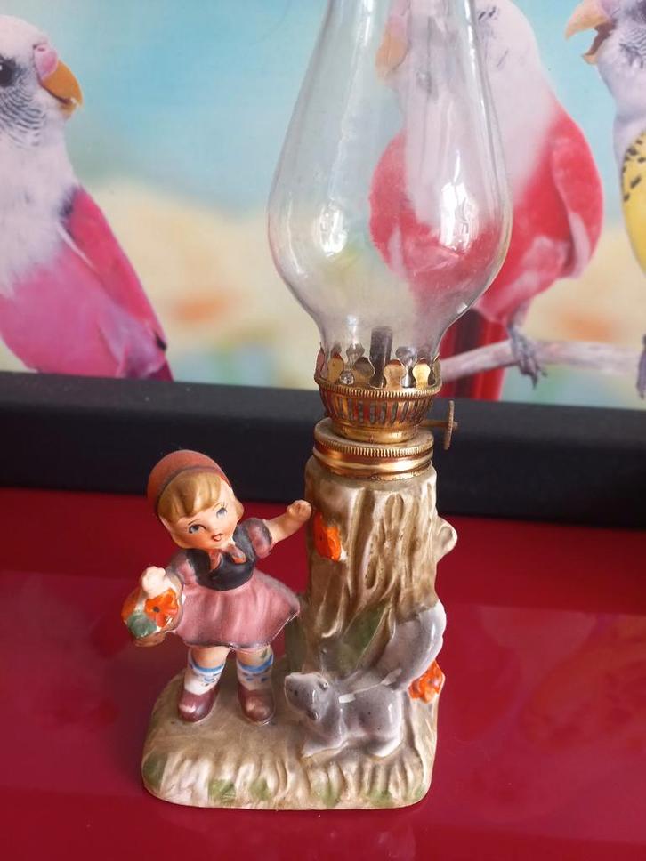 Vintage Meisje met Hond Lamp, Antiek en Kunst, Antiek | Lampen, Ophalen of Verzenden