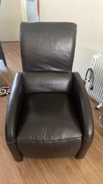 Lerenbank 1zitplaats, Huis en Inrichting, Fauteuils, Ophalen, Zo goed als nieuw, Leer, 50 tot 75 cm
