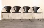 4x Italiaanse design stoelen merk Arrben model Linda, Huis en Inrichting, Stoelen, Gebruikt, -, Zwart, -