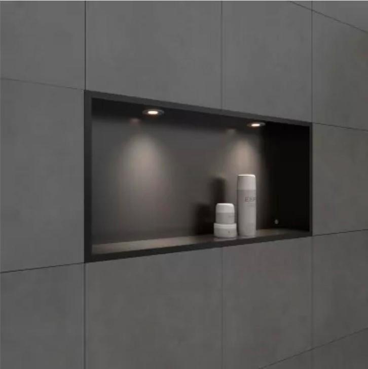 BWS Alfie Inbouwnis 30x60 Mat Zwart LED - Nieuw in doos, Huis en Inrichting, Badkamer | Badkamermeubels, Nieuw, Overige typen