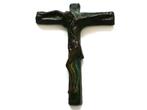 Een kruis / kruisbeeld met corpus Jezus keramiek eilat groen, Antiek en Kunst, Ophalen of Verzenden