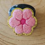 Strijk embleem applicatie Patch Roze puffy bloem