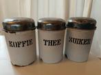 Vintage Koffie, Thee en Suiker Bussen Set, Antiek en Kunst, Antiek | Keukenbenodigdheden, Ophalen of Verzenden