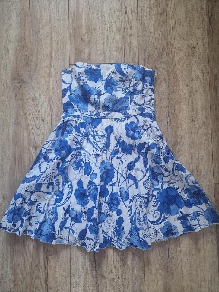 Jurk (H&M - 34), Kleding | Dames, Jurken, Zo goed als nieuw, Maat 34 (XS) of kleiner, Blauw, Boven de knie, Ophalen of Verzenden