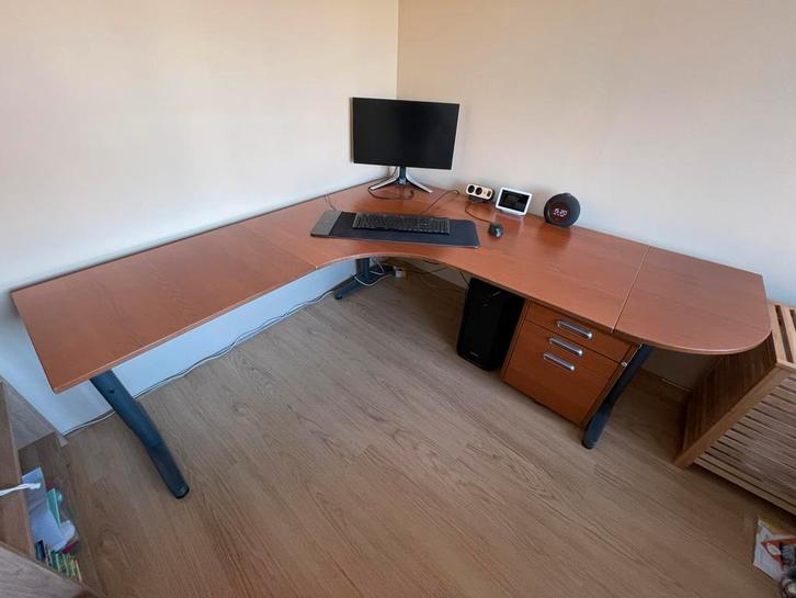 Galant Ikea Hoekbureau + bureaukast, Huis en Inrichting, Bureaus, Zo goed als nieuw, Bureau, Ophalen