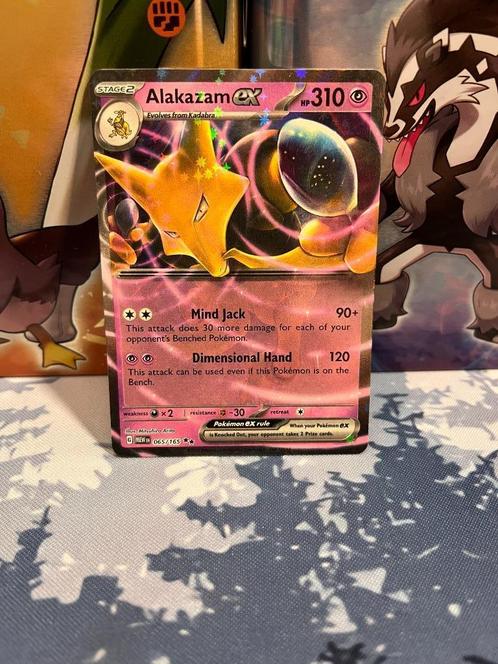 Alakazam EX 065/165, Hobby en Vrije tijd, Verzamelkaartspellen | Pokémon, Zo goed als nieuw, Losse kaart, Verzenden