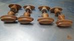 Set van 4 vintage houten deurknoppen deurklink jaren 30, Ophalen of Verzenden