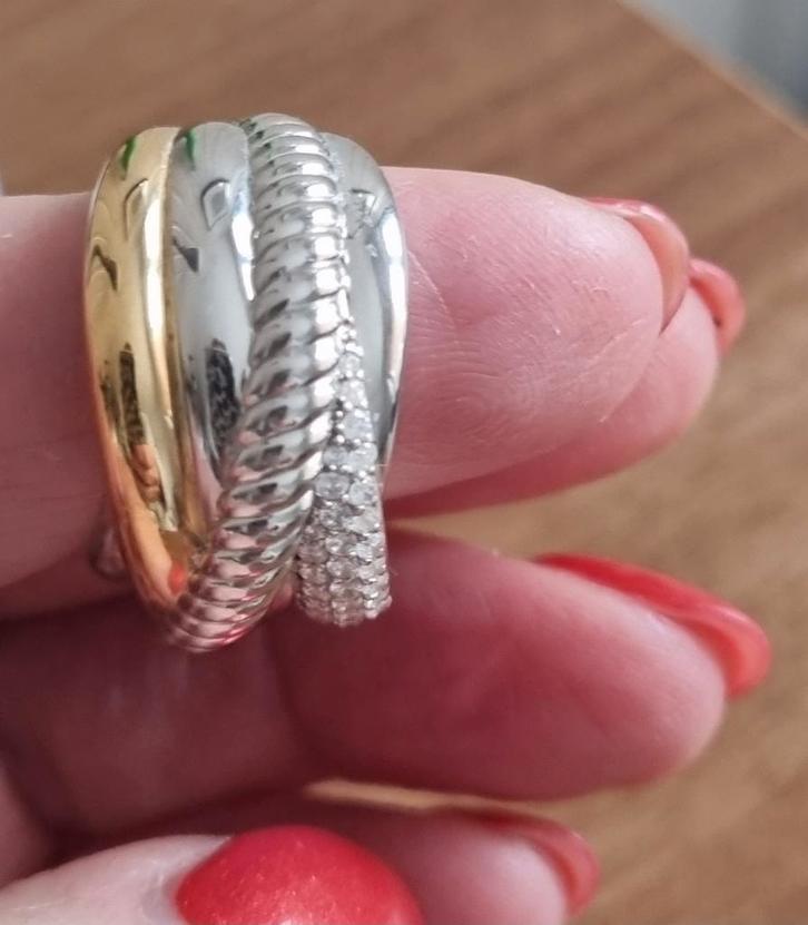 Ti Sento Ring Maat 18.5 (58.1) - Bijna nieuw, Sieraden, Tassen en Uiterlijk, Ringen, Nieuw, Dame, 18 tot 19, Zilver, Zilver, Met edelsteen
