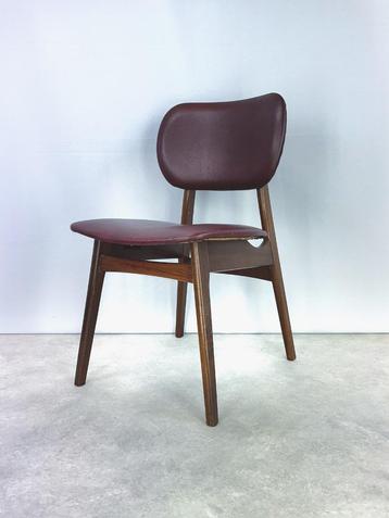 stoel Deense stijl houten frame skai bekleding 60s 70s beschikbaar voor biedingen