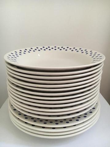 Oxford Brazil set dinerborden blauwe stippen beschikbaar voor biedingen