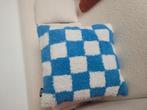 Blauw-wit checked sierkussen ByBoo, Ophalen, Zo goed als nieuw, Blauw, Vierkant