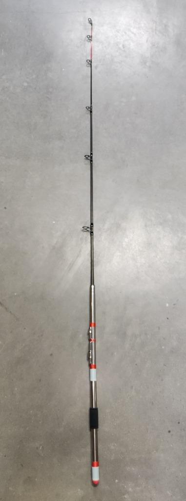 Vintage spinhengel 2,10 meter 1-dellig rvs houder en looks, Watersport en Boten, Hengelsport | Roofvissen, Nieuw, Werphengel, Ophalen
