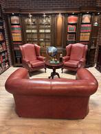 traditionele Chesterfield set Bank & Fauteuils - Handgemaakt, Huis en Inrichting, Ophalen, Info@chesterfieldjunkie.nl, Leer, Zo goed als nieuw