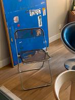 Vintage Plia Stoel by Giancarlo Piretti, Huis en Inrichting, Stoelen, Ophalen, Gebruikt, Bruin, 70s, chrome, smoked glass