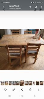 eikenhouten eettafel inclusief 4 stoelen, Huis en Inrichting, Ophalen, Gebruikt
