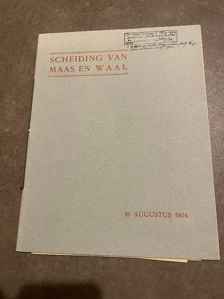 Scheiding van Maas en Waal 18 augustus 1904 (reproductie), Boeken, Atlassen en Landkaarten, Zo goed als nieuw, Landkaart, Nederland