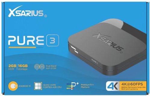 Xsarius Pure 3 - Mediastreaming Box, Audio, Tv en Foto, Mediaspelers, Nieuw, Minder dan 500 GB, HDMI, USB 2.0, Optische audio