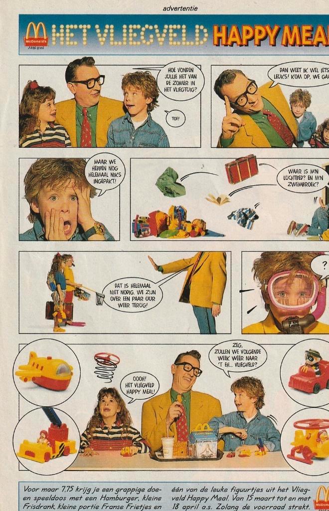retro reclame 1995 McDonald's Happy Meal het vliegveld, Verzamelen, Retro, Overige typen, Verzenden