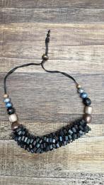 Mooie Ketting - tinten blauw, goud, Sieraden, Tassen en Uiterlijk, Ophalen of Verzenden, Zo goed als nieuw, Zwart, Kunststof