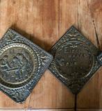 2 wand platen (latoen)(19x19 cm), Ophalen of Verzenden