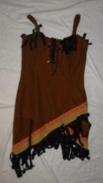 Leuk bruin/beige/rood/zwart indianen/native american jurkje, Gedragen, Carnaval, Kleding, Maat 36 (S)
