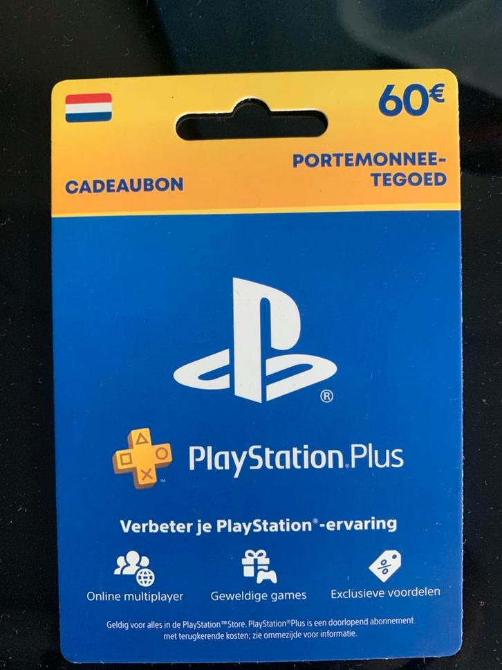 PlayStation Plus Cadeaubon - 60 Euro, Spelcomputers en Games, Spelcomputers | Overige, Nieuw, Ophalen of Verzenden