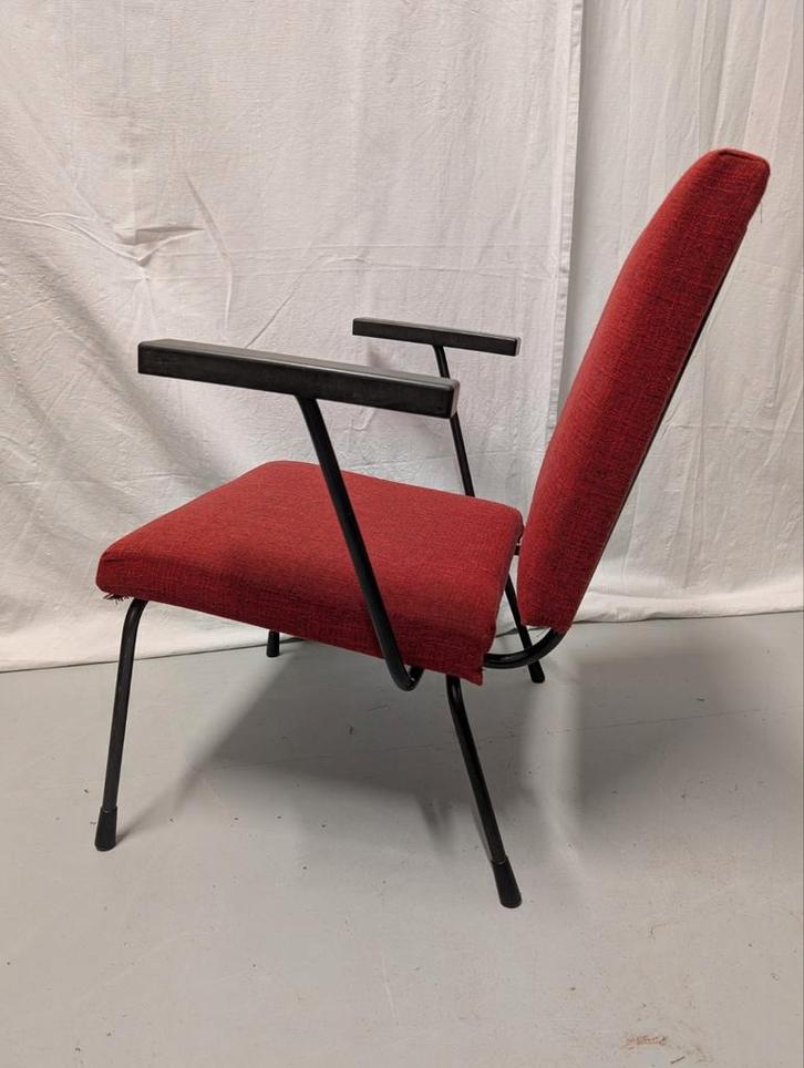 Rietveld - Cordemeyer Gispen 1401/415 fauteuil - 50s, Huis en Inrichting, Fauteuils, Gebruikt, Metaal, Stof, 50 tot 75 cm, Minder dan 75 cm