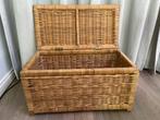Grote stevige mand met deksel, Huis en Inrichting, Woonaccessoires | Schalen en Manden, Ophalen, Mand, Zo goed als nieuw, Riet