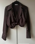 Bruine blouse met knoop, Ophalen, Zo goed als nieuw, Maat 38/40 (M), Bruin