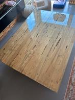 Goossens salontafel–160x120 cm –Glas & hout – In goede staat, Huis en Inrichting, Tafels | Salontafels, 100 tot 150 cm, Minder dan 50 cm