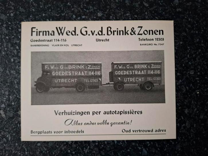 Utrecht reclame, Verzamelen, Ansichtkaarten | Nederland, Ongelopen, Utrecht, 1920 tot 1940, Ophalen of Verzenden