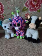 Knuffel dieren set: Hond, Koe en Giraffe, Ophalen of Verzenden, Zo goed als nieuw, Overige typen