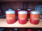 Vintage Emaille Voorraadbussen Koffie, Thee, Suiker, Antiek en Kunst, Ophalen of Verzenden
