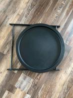 Bijzettafel rond, beige/zwart, 47cm blad, 45 tot 60 cm, Minder dan 55 cm, Gebruikt, Metaal of Aluminium