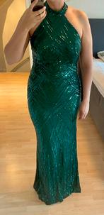 Groene gala glitterjurk (L/40), Kleding | Dames, Maat 38/40 (M), Galajurk, Ophalen of Verzenden, Zo goed als nieuw