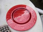 6 chique rode dik glazen onderborden Ø 34 cm, Huis en Inrichting, Keuken | Servies, Glas of Glazen, Nieuw, Ophalen of Verzenden