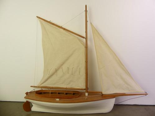 Grote houten zeilboot (Couta) - mooi design object, Antiek en Kunst, Curiosa en Brocante, Ophalen