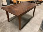 eettafel massief hout bruin robuust stoer met lade 160x90 cm, Huis en Inrichting, Tafels | Eettafels, Gebruikt, 150 tot 200 cm