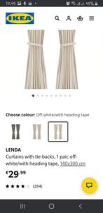 IKEA Lenda Gordijnen - Off-white /beige, Huis en Inrichting, Stoffering | Gordijnen en Lamellen, Crème, 200 cm of meer, Scandinavisch