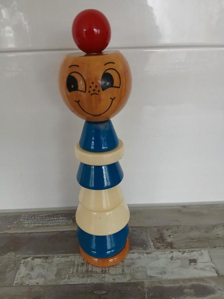 Houten stapeltoren matroos, Kinderen en Baby's, Speelgoed | Houten speelgoed, Gebruikt, Overige typen, Ophalen of Verzenden