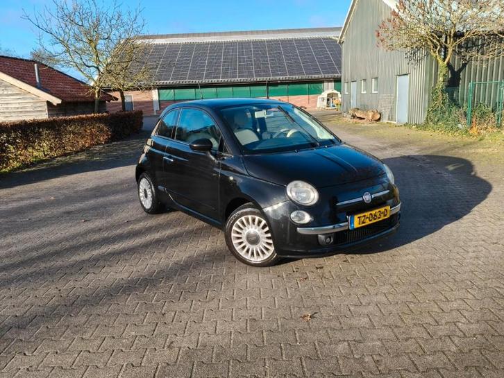 Fiat 500 1.2 2012 Zwart met nieuwe APK, Auto's, Fiat, Particulier, ABS, Airconditioning, Bluetooth, Centrale vergrendeling, Elektrische ramen