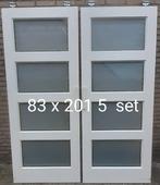 2 setjes schuifdeuren - suitedeuren  KOOPJE, Doe-het-zelf en Verbouw, Ophalen of Verzenden, Glas, Binnendeur, 200 tot 215 cm