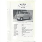 Austin A35 Seven Vraagbaak losbladig 1957-1958 #1 Nederlands, Boeken, Gelezen, Overige merken, Ophalen of Verzenden