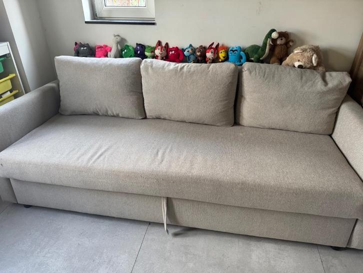 Slaapbank, Huis en Inrichting, Slaapkamer | Slaapbanken, Zo goed als nieuw, Overige maten, 190 cm of minder, Tweepersoons, Crème