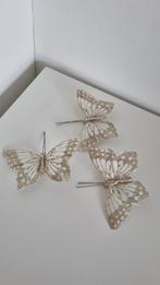 Decoratie Vlinders met Glitter - 3 Stuks, Diversen, Kerst, Ophalen of Verzenden, Zo goed als nieuw